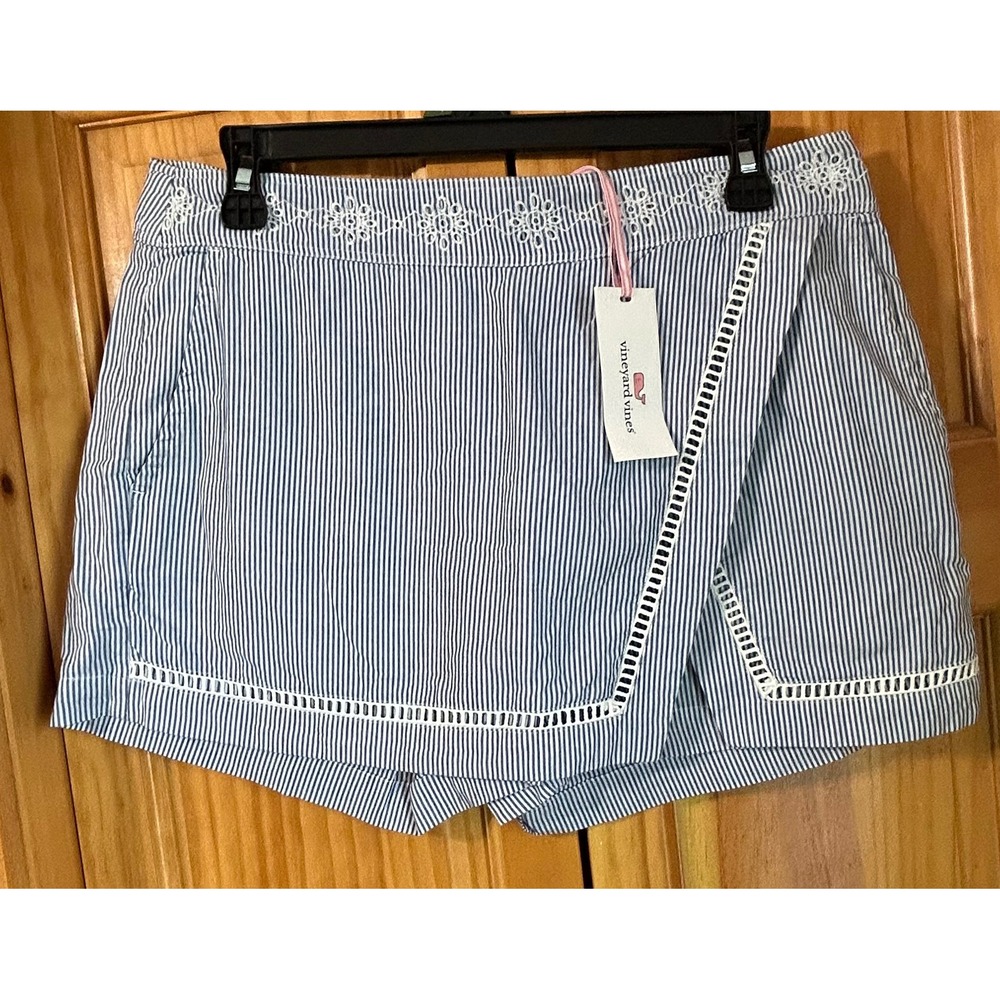 Vineyard Vines Moonshine Yarn Dyed Sandbar Stripe Skort Womens 4 NWT Embroidered